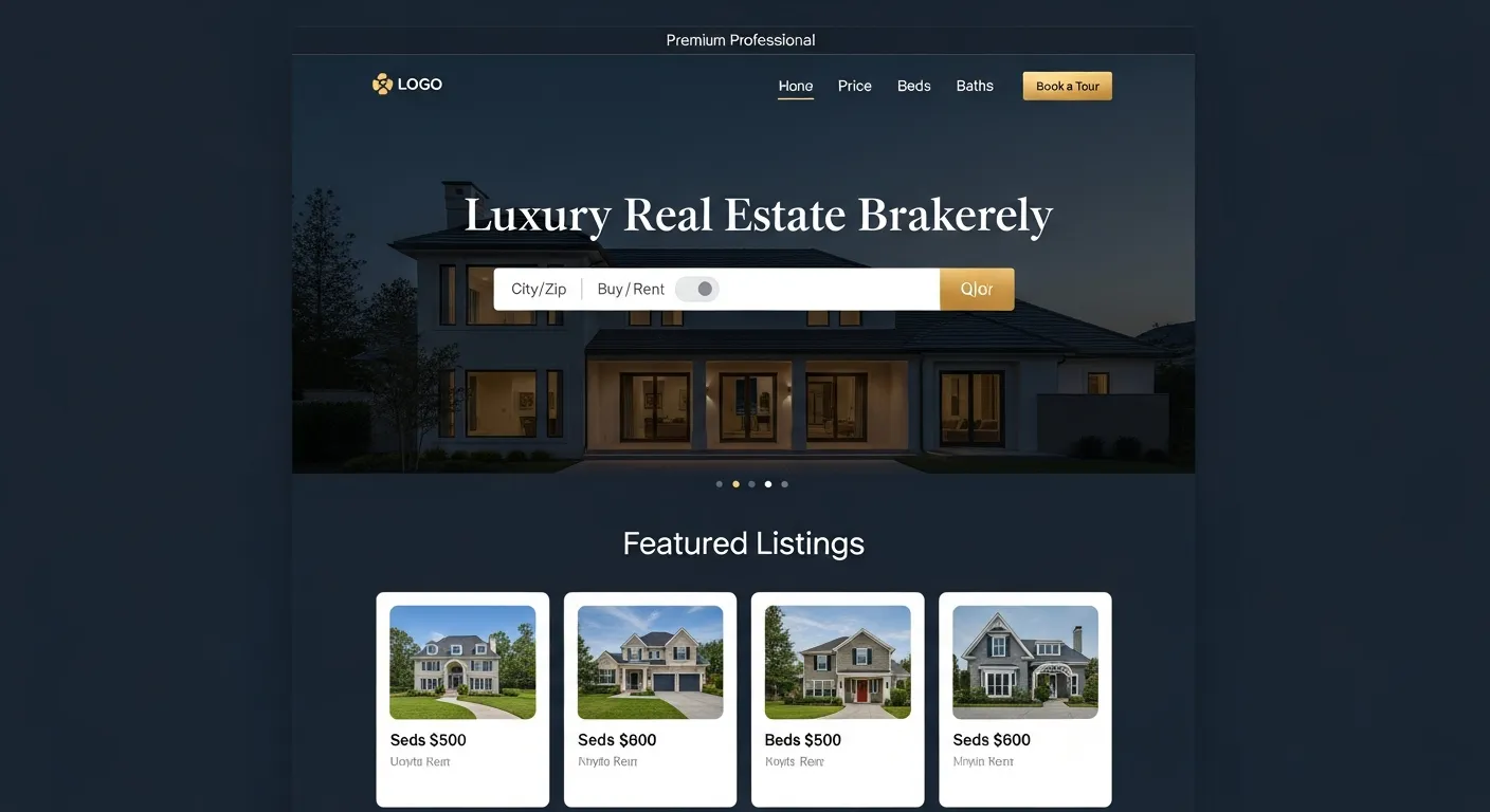 Premium agency website template with property search and listings